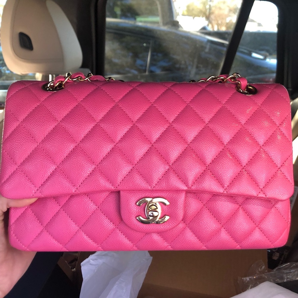 SOLD-Chanel 19c bubble gum pink medium flap - Picture 1 of 12